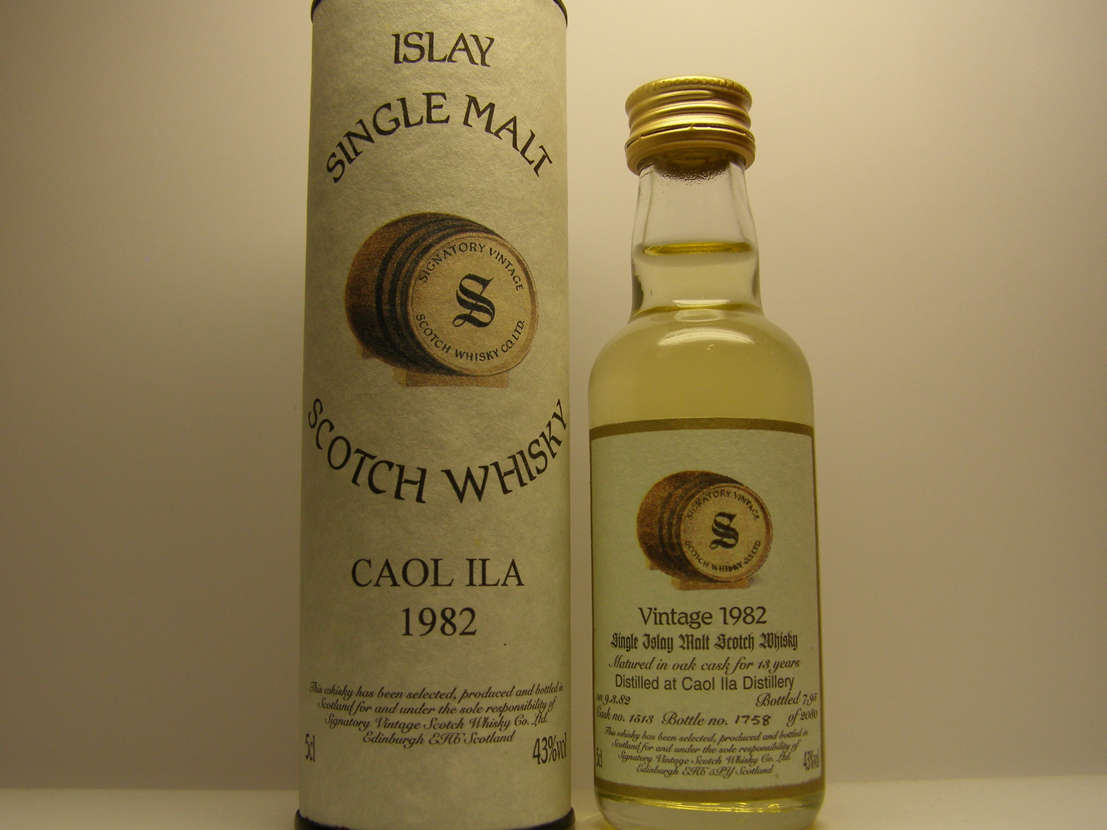 SIMSW 13yo 1982-1995 "Signatory" 5cl 43%vol